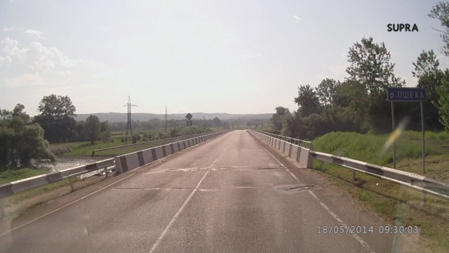 Дорога на п. Гуамка - Мост через реку Пшеха
