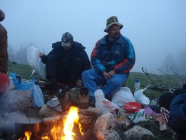 Night - Hiking in the mountains of Lago-Naki, Thirtieth, (30) route, the Caucasus, Russia