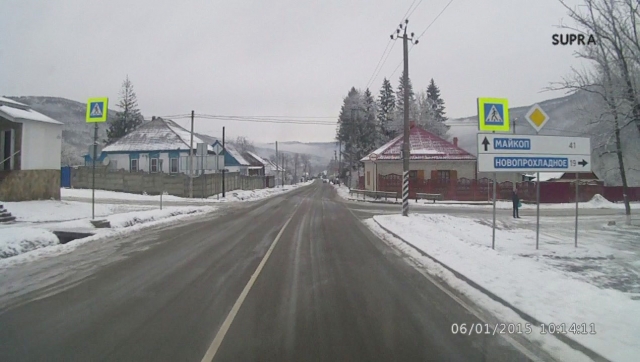 Дорога на Гузерипль, поворот в ст. Даховская на Новопрохладное, Усть-Сахрай